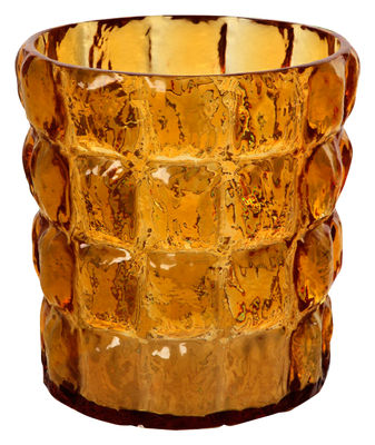Kartell Matelasse Vase - Basket / Ice buket. Transparent orange
