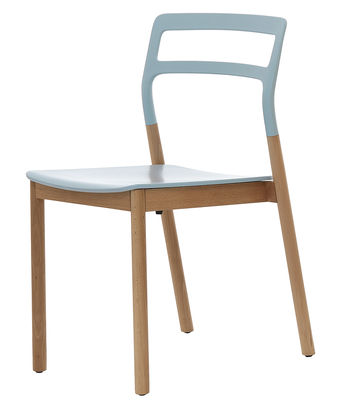 De Padova Florinda Stackable chair - Wood & plastic. Blue