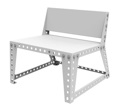 Meccano Home Outdoor Low armchair - Metal. White