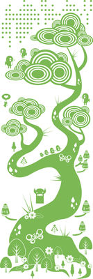 Domestic Flora and Fauna 1 Green Sticker. Green