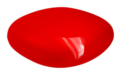 Slide Chubby Low Coffee table - Lacquered version. Lacquered red