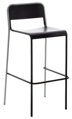 Danese Amila Bar chair - H 100 cm - Metal. Black,Silver