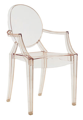 Kartell Louis Ghost Stackable armchair - Polycarbonate. Transparent orange