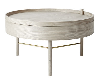 Menu Turning table Coffee table - Storage - Ø 65 cm. Natural oak