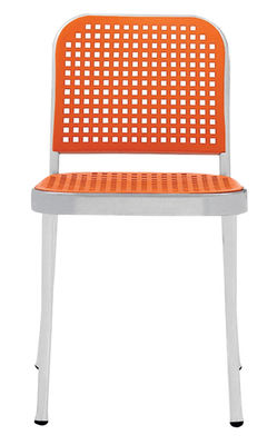 De Padova Silver Chair. Orange,Satin aluminium
