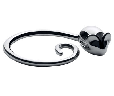 Alessi Pip Key ring. Glossy steel