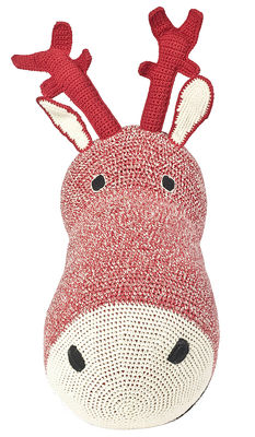 Anne-Claire Petit Tête de renne Cuddly toy - Crochet cuddly toy. Red