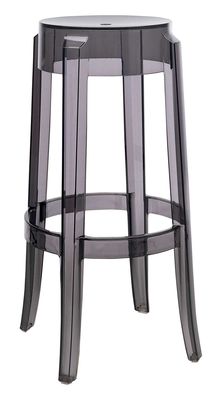 Kartell Charles Ghost Bar stool - H 75 cm - Plastic. Smoke