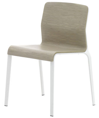 MDF Italia Bend Stackable chair - Wood. White,White english oak