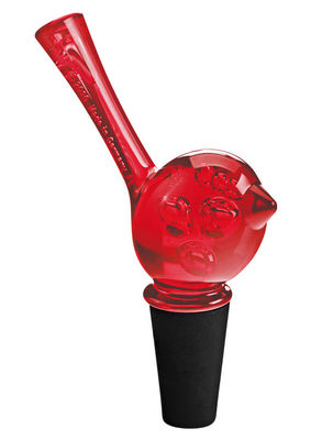 Koziol PI:P Cap - Bottle stopper. Transparent red