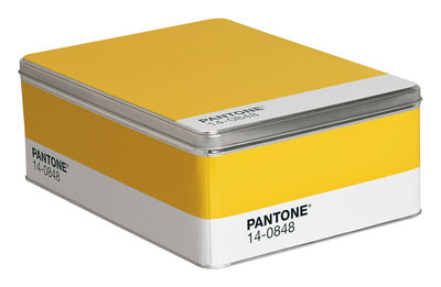 Seletti Pantone Box - Metal box - H 11 cm. Mimosa yellow