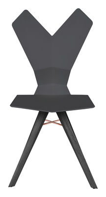 Tom Dixon Y Chair - Plastic seat & wood legs. Black