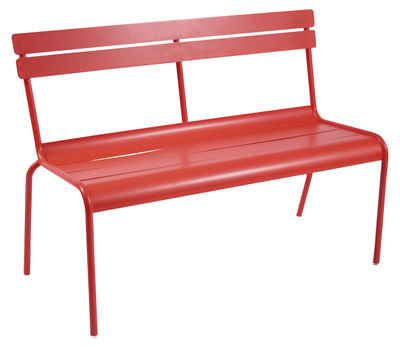 Fermob Luxembourg Bench with backrest - 2/3 seats. Poppy red