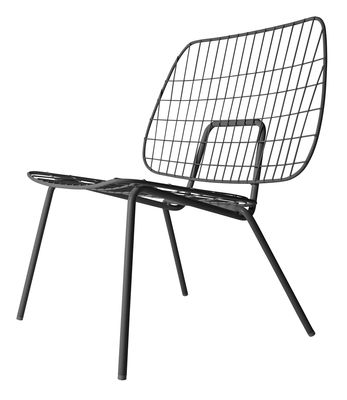 Menu WM String Lounge Low armchair - Steel. Black