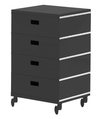 Magis Plus Unit Mobile container - 4 drawers - On wheels. Charcoal grey