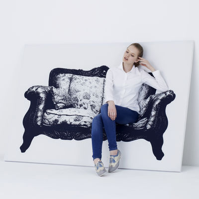 Innermost Canvas Bench - 2 seats - L 200 cm. White,Black