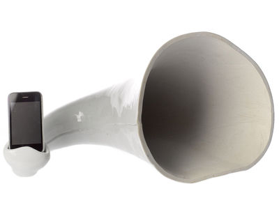 Pols Potten You Horn Speaker - For iPhone - Bone china. White