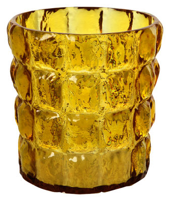 Kartell Matelasse Vase - / Basket / Ice bucket. Transparent amber