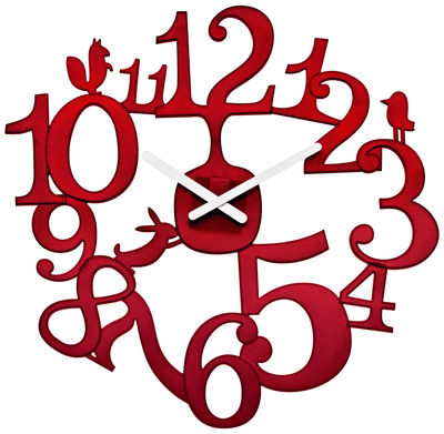 Koziol PI:P Wall clock. Transparent red