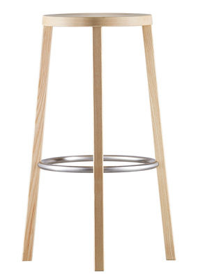 Plank Blocco Bar stool - Wood - H 76 cm. Natural ash