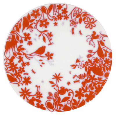 Large Dinner Table on Table Stories 2 Animals Dinner Plate Red Corail By Authentics