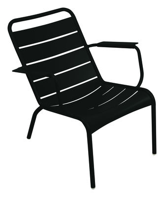 Fermob Luxembourg Low armchair. Licorice