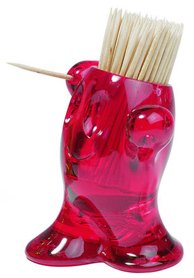 Koziol Pic'Nix Toothpick holder. Transparent red