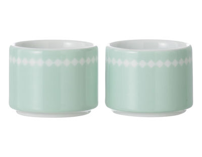 Ferm Living Eggcup - Set of 2. White,Water green