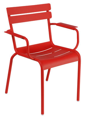 Fermob Luxembourg Stackable armchair. Poppy red