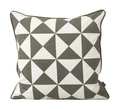 Ferm Living Large Geometry Cushion - / cotton - 50 x 50 cm. White,Grey