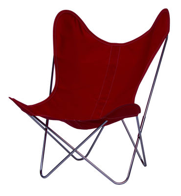 AA-New Design AA Butterfly Armchair - Cloth / Chromed structure. Cherry