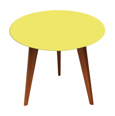 Sentou Edition Lalinde Coffee table - Round Small Ø 45 cm. Yellow,Dark wood