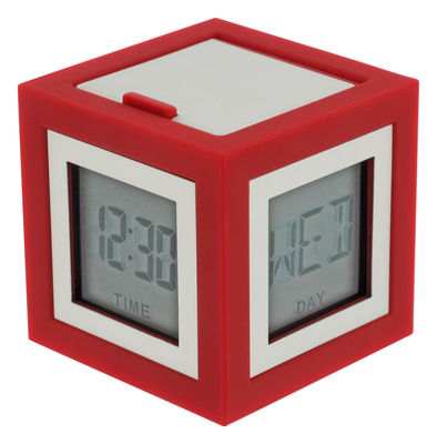 Lexon Cubissimo Alarm clock - LCD. Red