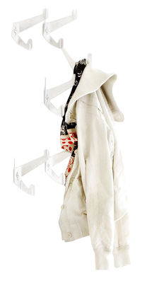 Authentics Häkeln Coat stand - Wardrobe 6 independent hooks set. White