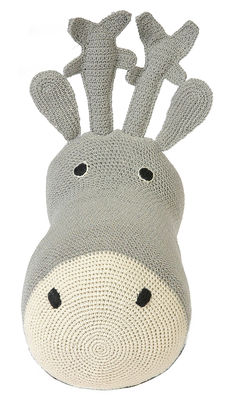 Anne-Claire Petit Tête de renne Cuddly toy - Crochet cuddly toy. Silver
