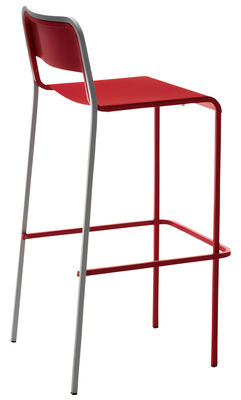 Danese Amila Bar chair - H 100 cm - Metal. Red,Silver