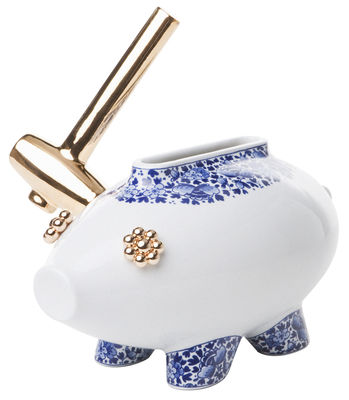 Moooi The Killing of A Piggy Bank Vase. White,Blue,Gold