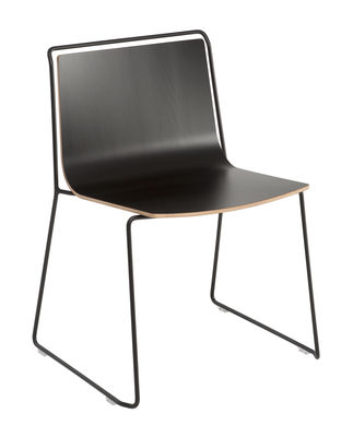 Ondarreta Alo Chair - Stratified wooden shell. Black