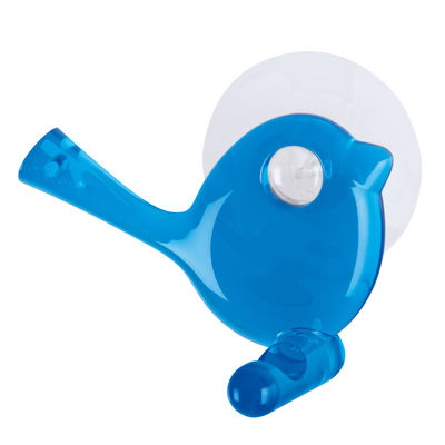 Koziol PI:P Wall hook - With suction. Transparent caribbean blue