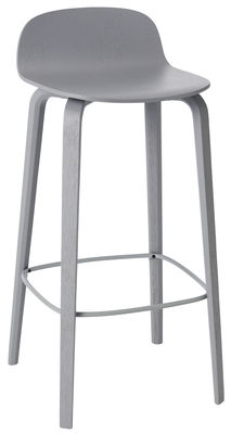 Muuto Visu Bar stool - Wood - H 75cm. Grey