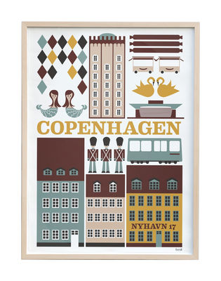 Ferm Living Copenhagen Poster - 30 x 42 cm. Multicoulered