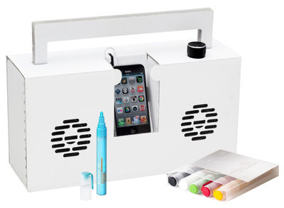 Berlin Boombox Mobile speaker - For Smartphone - Customize - 6 Montana markers included. White