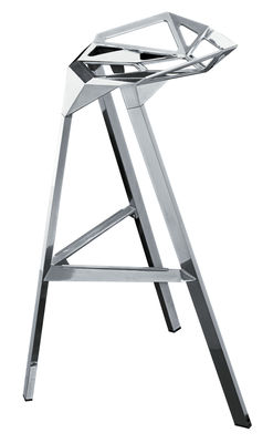 Magis Stool One Bar stool - H 67 cm - Polished alu. Polished aluminium