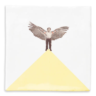 StoryTiles Flying Dutchman Ceramic tile - 13 x 13 cm. White,Yellow,Red,Black