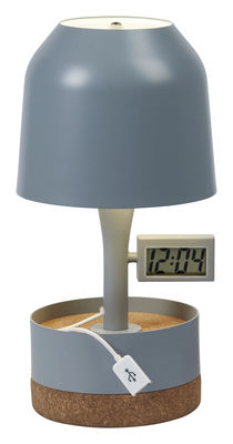 Forestier Hodge-Podge Table lamp - With alarm and USB port - H 30 cm. Grey