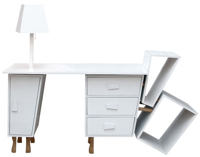 Seletti Kenn Desk. White,Light wood