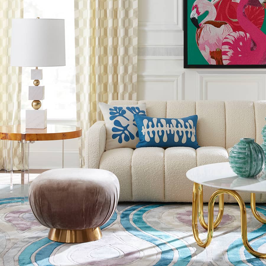 Canapé droit Brigitte Jonathan Adler - Style tradi chic