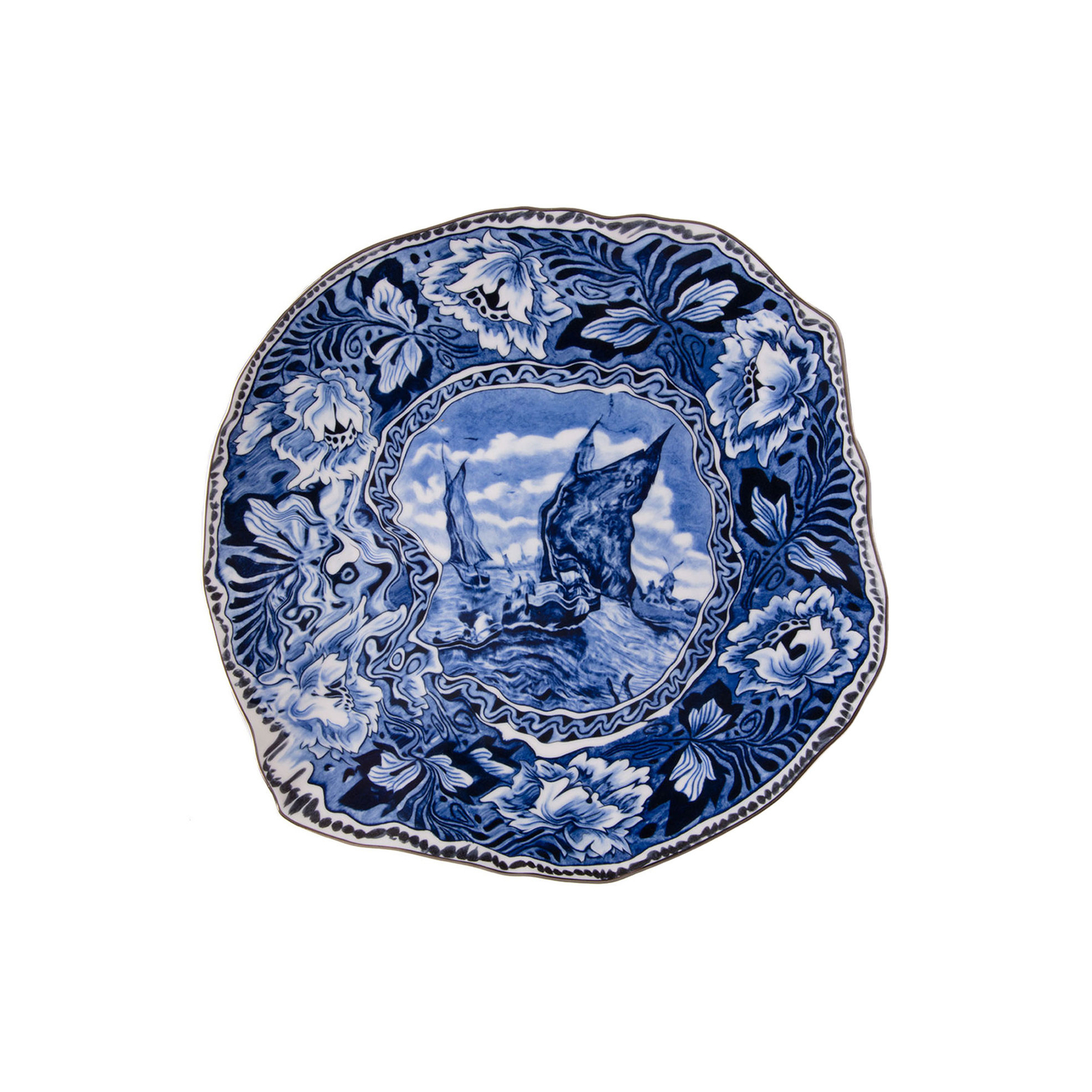 Seletti - Teller Classic On Acid - Blau - Feines Porzellan - Designer Diesel Creative Team