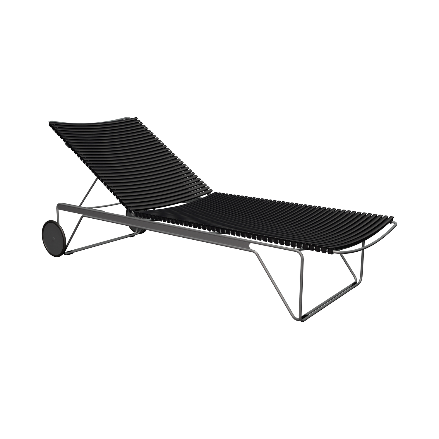 Houe - Transat inclinable à roulettes Click - Noir - Acier thermolaqué - Designer Henrik Pedersen