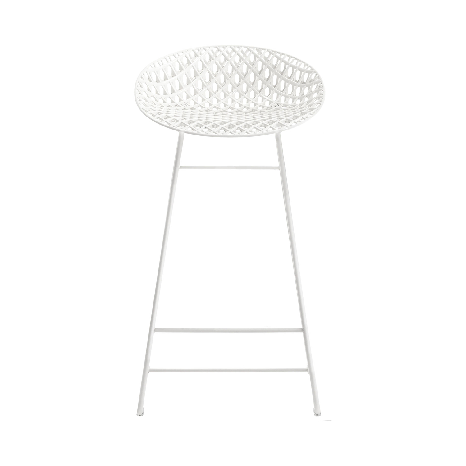 Kartell White - Bar Stool Smatrik - Lacquered Steel - Designer Tokujin Yoshioka